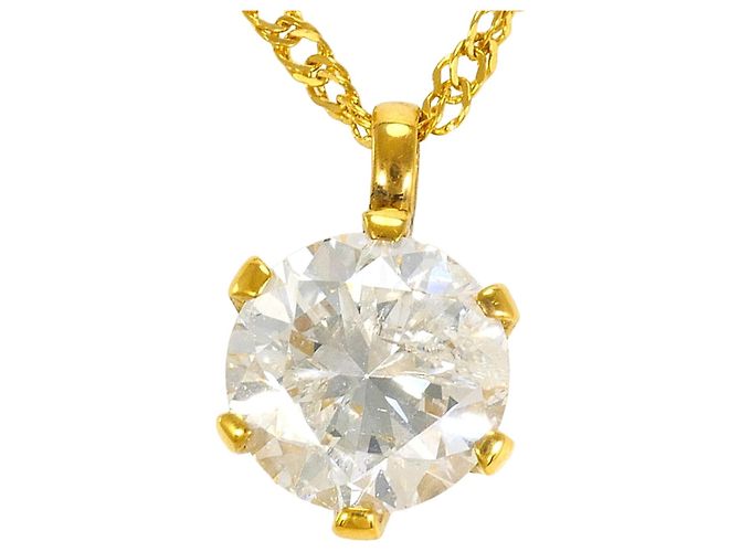 Autre Marque Collar de oro amarillo de 24K con diamante Dorado