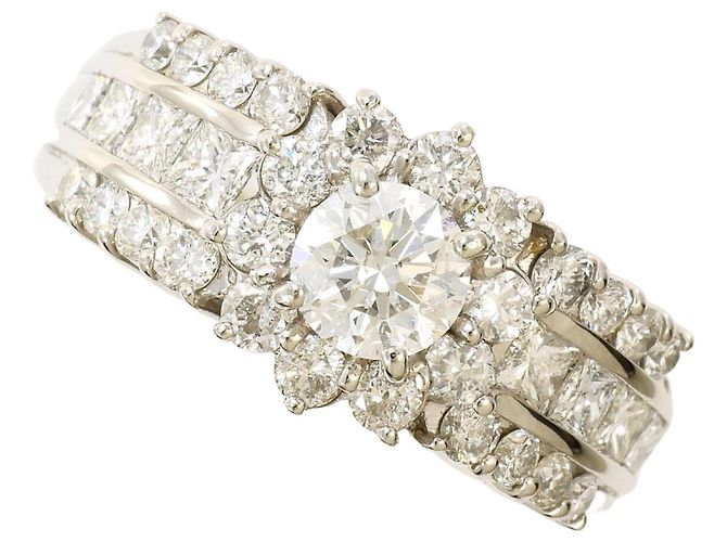 Autre Marque Platin 900 Ring mit Diamanten