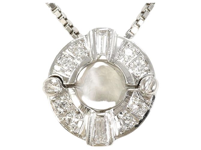 Autre Marque Collar de platino PT900 con diamante de 0,12ct