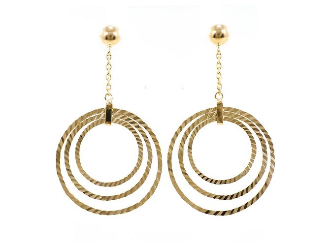 Autre Marque Orecchini pendenti in oro giallo 14K D'oro