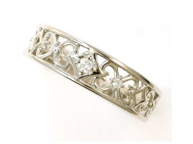 Autre Marque PT900 Platinring mit Diamant