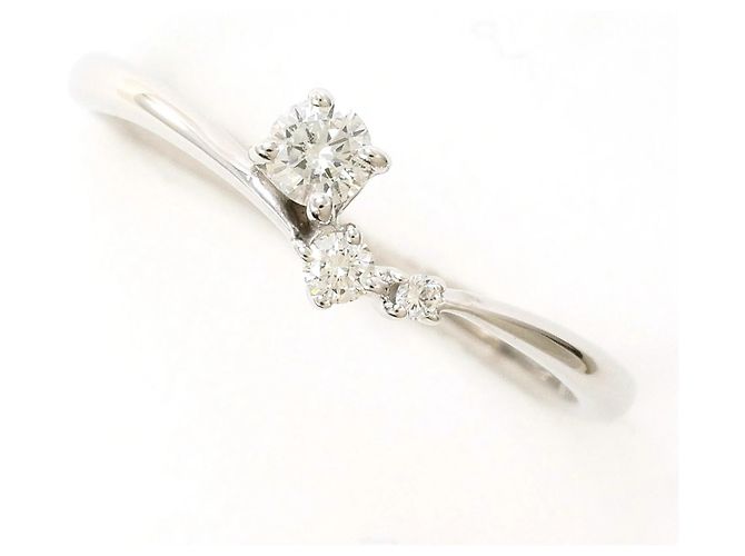 Autre Marque 10K Weißgold-Ring mit 0.14ct Diamant Golden