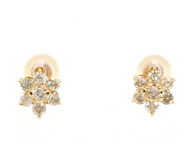 Autre Marque Orecchini a lobo in oro rosa 14K e diamanti D'oro