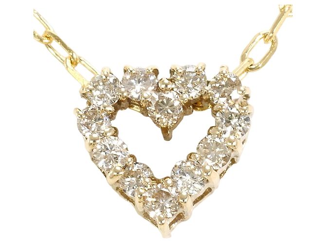 Autre Marque 10K Gelbgoldhalskette mit Diamantanhänger Golden