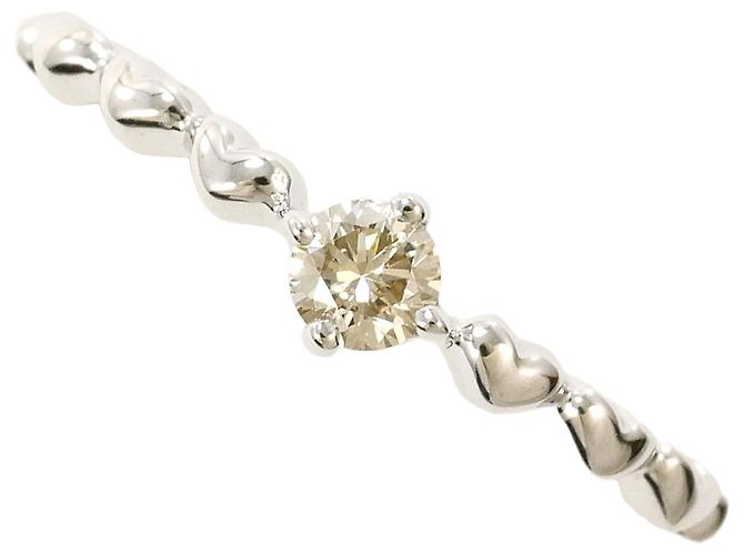 Autre Marque 10K Weißgold-Ring mit Diamant Golden