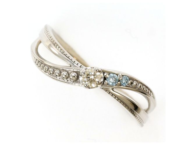 Autre Marque 10K Weißgold Diamantring Golden