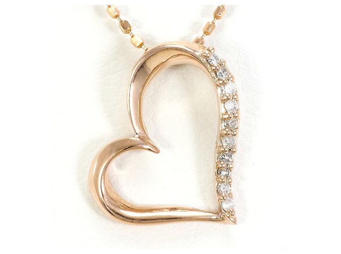 Autre Marque Collar de oro rosa de 10K con diamante Dorado