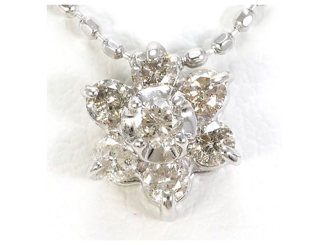 Autre Marque 14K Weißgold-Diamant-Halskette Golden