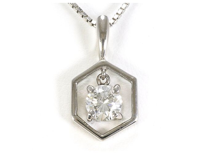 Autre Marque Platin-Halskette mit Diamantanhänger
