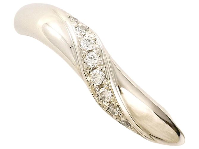 Autre Marque Platinring mit Diamant und Saphir