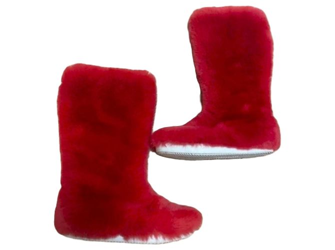 Dolce & Gabbana Botas de pele vermelhas Vermelho