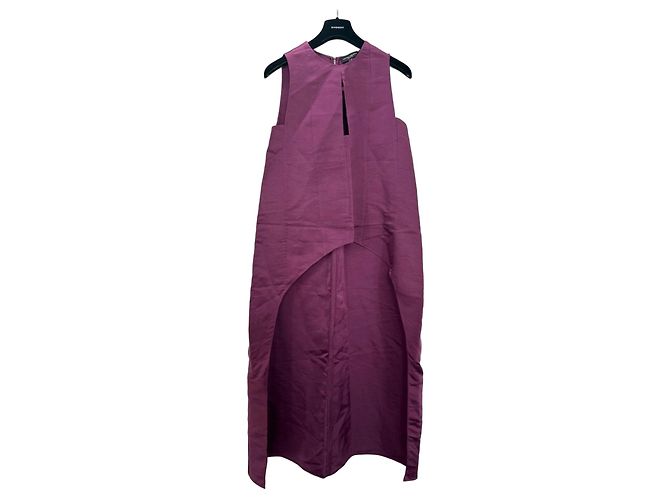 Autre Marque Narciso Rodriguez Vestido Midi de Seda Morado Púrpura