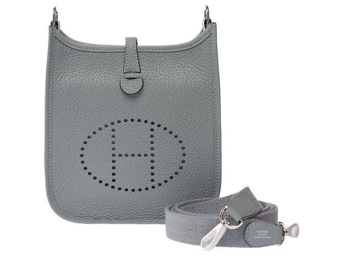 Hermès Bolsa HERMES Mini Evelyne em Couro Cinza - 103615