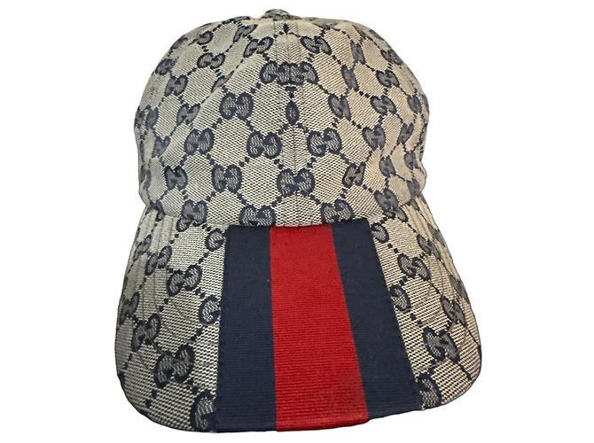 Gucci GG Monogram Baseballkappe Rot Blau Beige