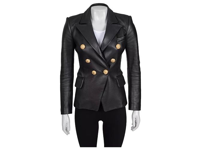Balmain Luxurious Black Lamb Leather Jacket - Size FR34/XS Pre-owned