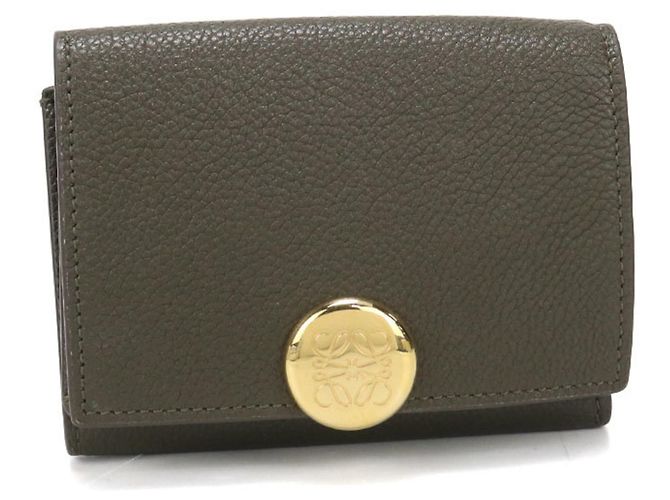 Loewe Trifold Wallet in Khaki