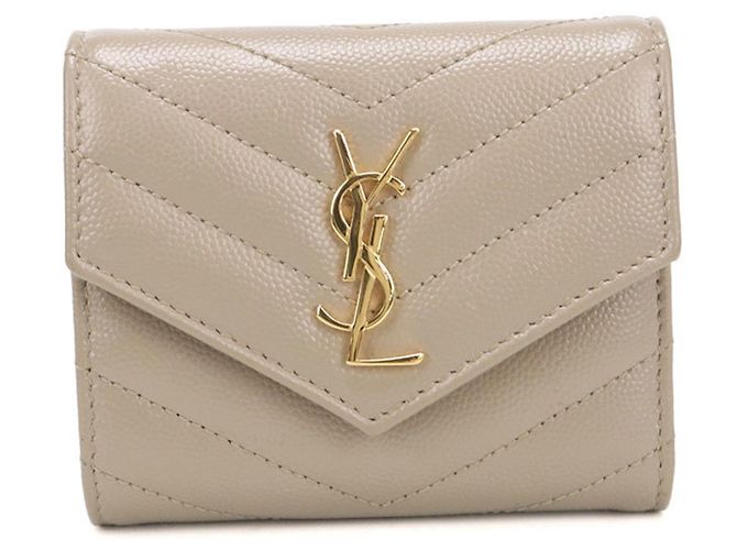 Cassandra Cartera tríptico beige Saint Laurent