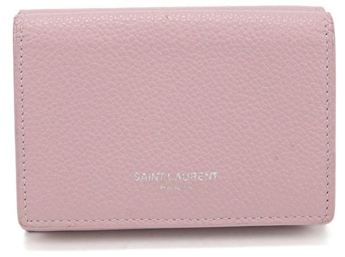 Cartera de tres pliegues rosa Saint Laurent