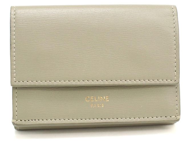 Céline Celine Trifold Wallet in Gray Brown