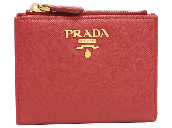 Saffiano Prada Red Leather Bi-Fold Wallet