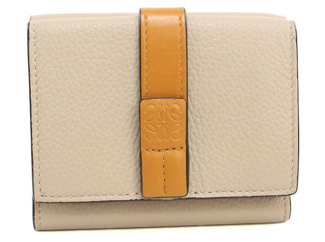 Carteira trifold Loewe em bege