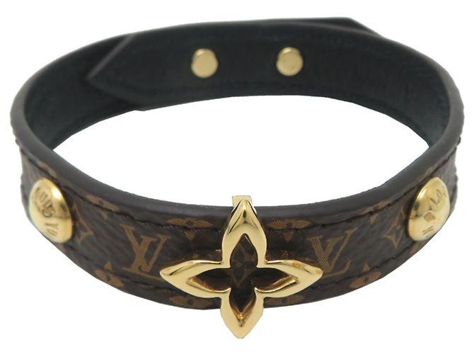 Pulseira Charm Louis Vuitton Marrom Dourado