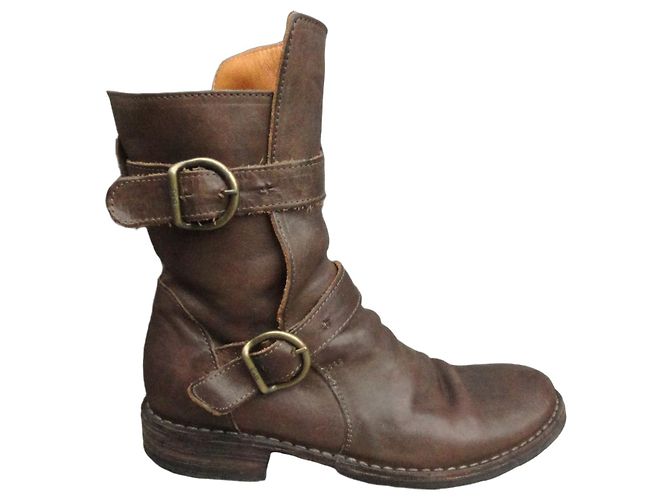 Autre Marque Botas de couro Fiorentini Baker modelo 713 Marrom