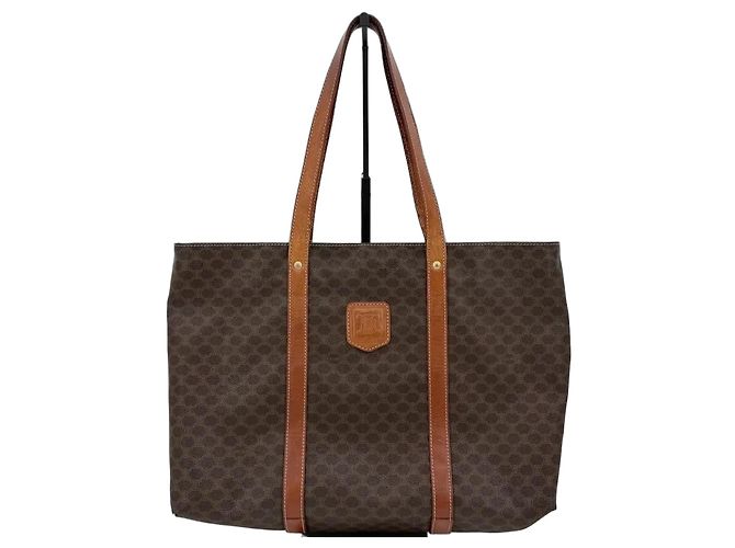 Céline Celine Tote Bag en toile Macadam Marron