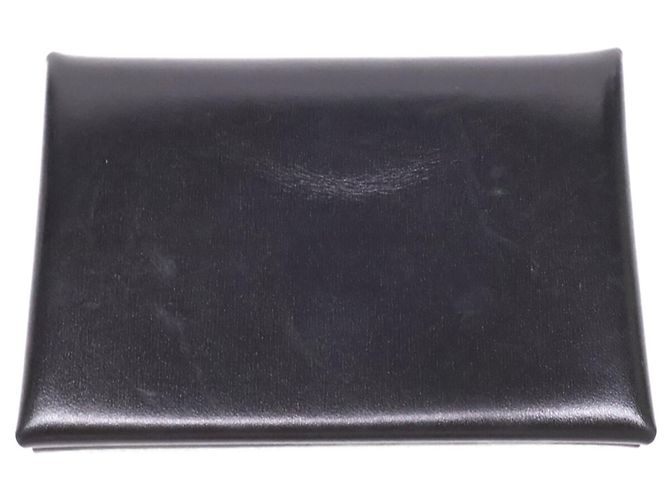 Hermès Hermes Calvi Duo Card Holder Black