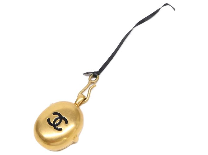 Chanel 95P Coco Mark Locket Pendant Mirror Golden