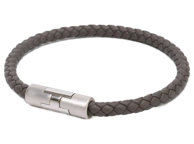 Hermès Pulsera de cuero Hermes Puzzle H Gris