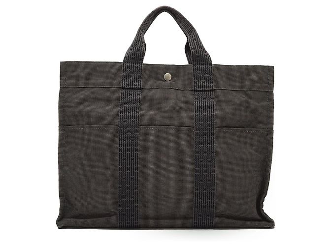 Hermès Borsa Tote Hermes Paris Grey Canvas Her Line Herline MM Grigio