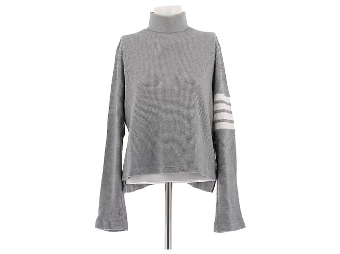Thom Browne Rollkragenpullover aus Kaschmir Grau 