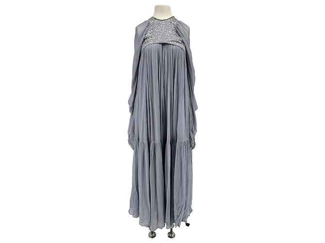 Autre Marque Abito in chiffon blu
