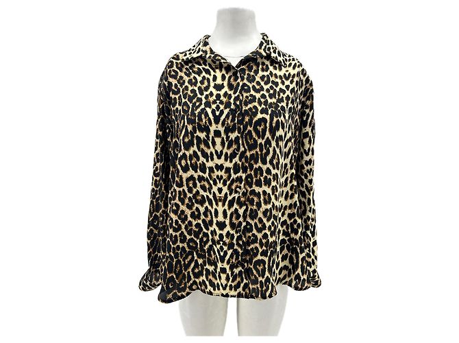 Autre Marque Camicia con spalline leopardate Marrone