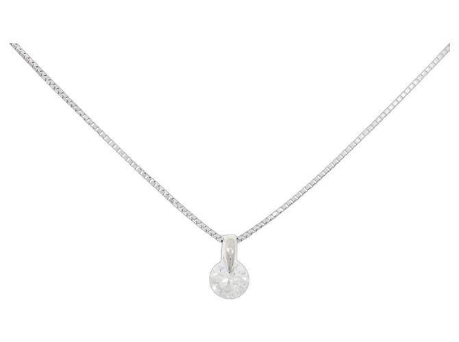 Autre Marque Platin-Diamant-Halskette Silber