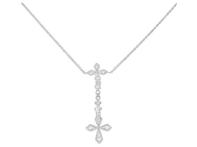 Autre Marque Collar de Au750 y Diamantes Plata
