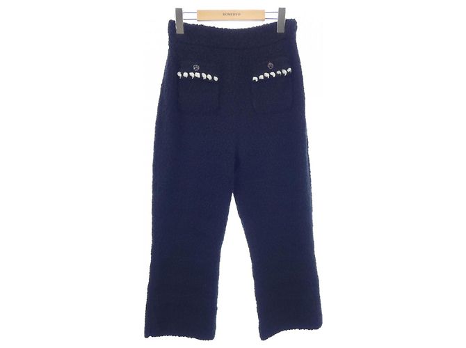 Chanel Hose aus Kaschmir-Mischung Schwarz