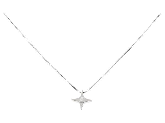 Autre Marque Diamant-Halskette PT900 PT850 Silber
