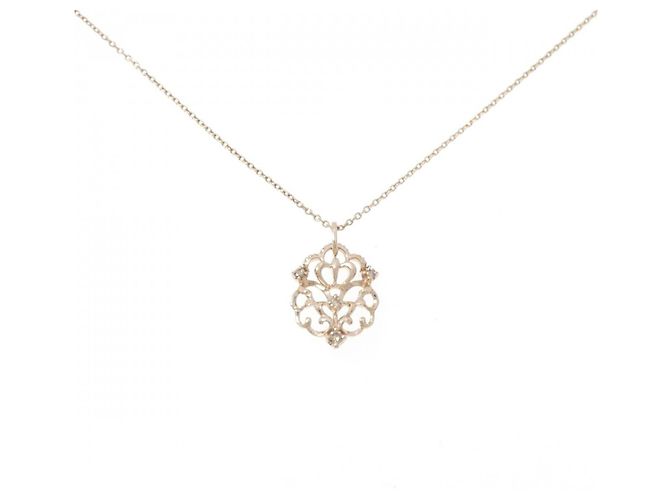 Autre Marque Colar de ouro rosa K10 e diamantes