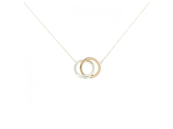 Tiffany & Co Collier Tiffany 1837 Interlocking en argent et or rose