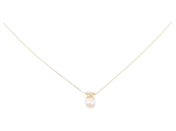Autre Marque Collana con perle Akoya e diamanti Au750 D'oro