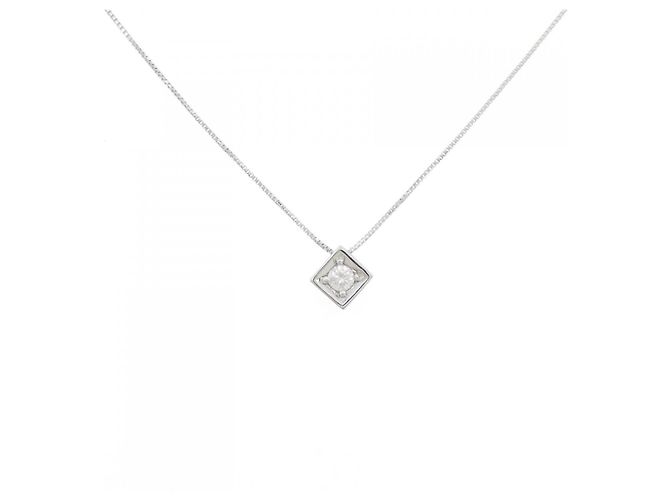 Autre Marque K10WG Diamant Halskette Silber