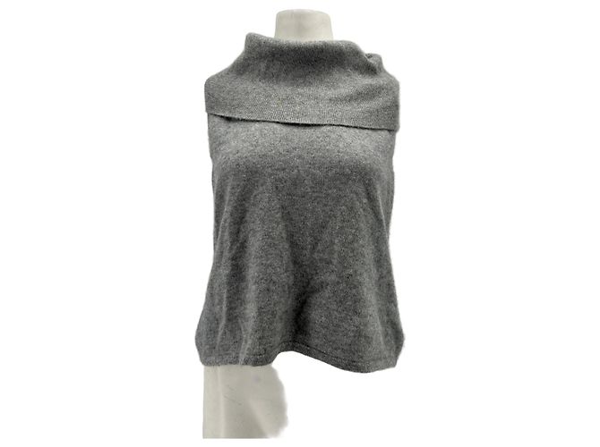 Autre Marque Ärmelloser Strickpullover grau 