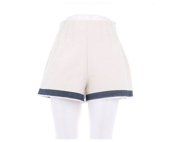 Shorts de algodão Prada azul e branco Tamanho 38