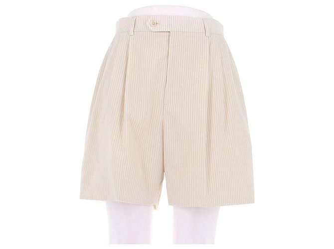 Short Céline listrado branco em viscose