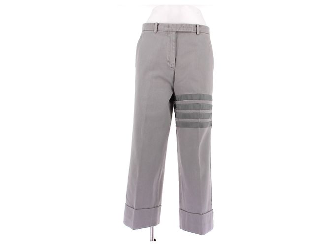 Thom Browne Graue Baumwollhose Größe 40