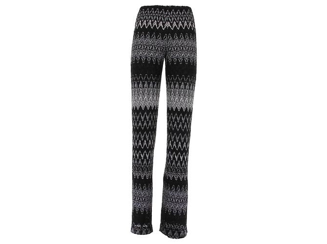 Missoni Calça preta com padrão chevron Preto