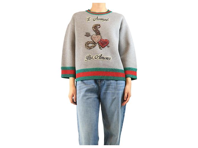 Gucci Sudadera de neopreno gris - talla M
