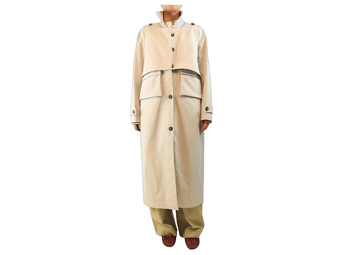 Stella Mc Cartney Pebble grey light shell trench coat - size UK 10